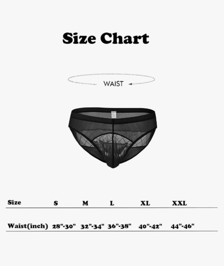 Men’s Underwear Mesh Pouch Briefs See Through Low Rise Ultra Thin Breathable